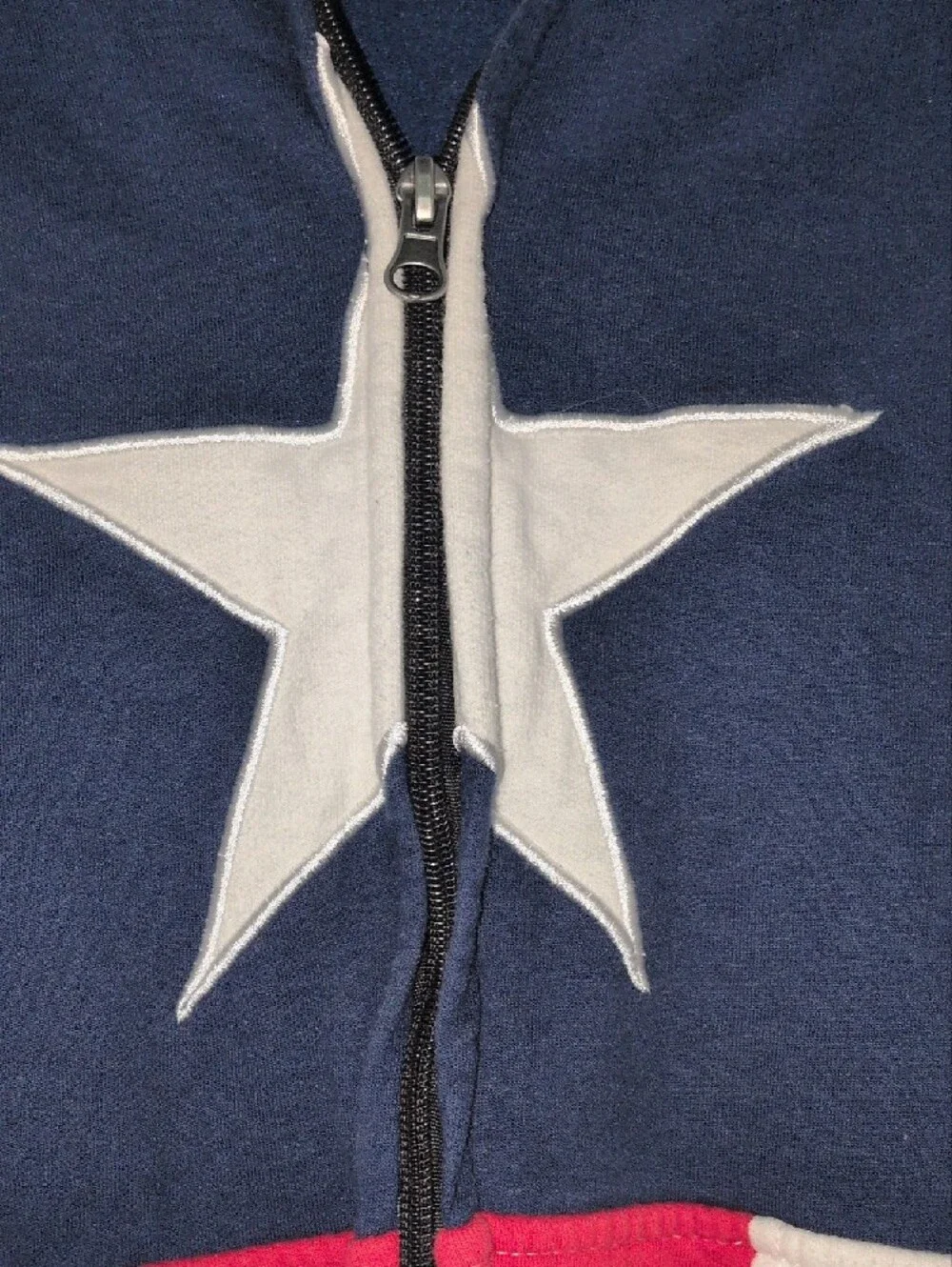 Marvel Captain America Navy & White Logo Zip Hoodie Size Medium
